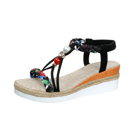 Sandales Tressées Compensées – Vacances